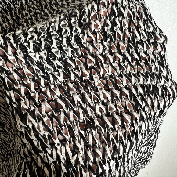 Eileen Fisher Black White Organic Granny Core Pullover Sweater Top Size S - Picture 4 of 7